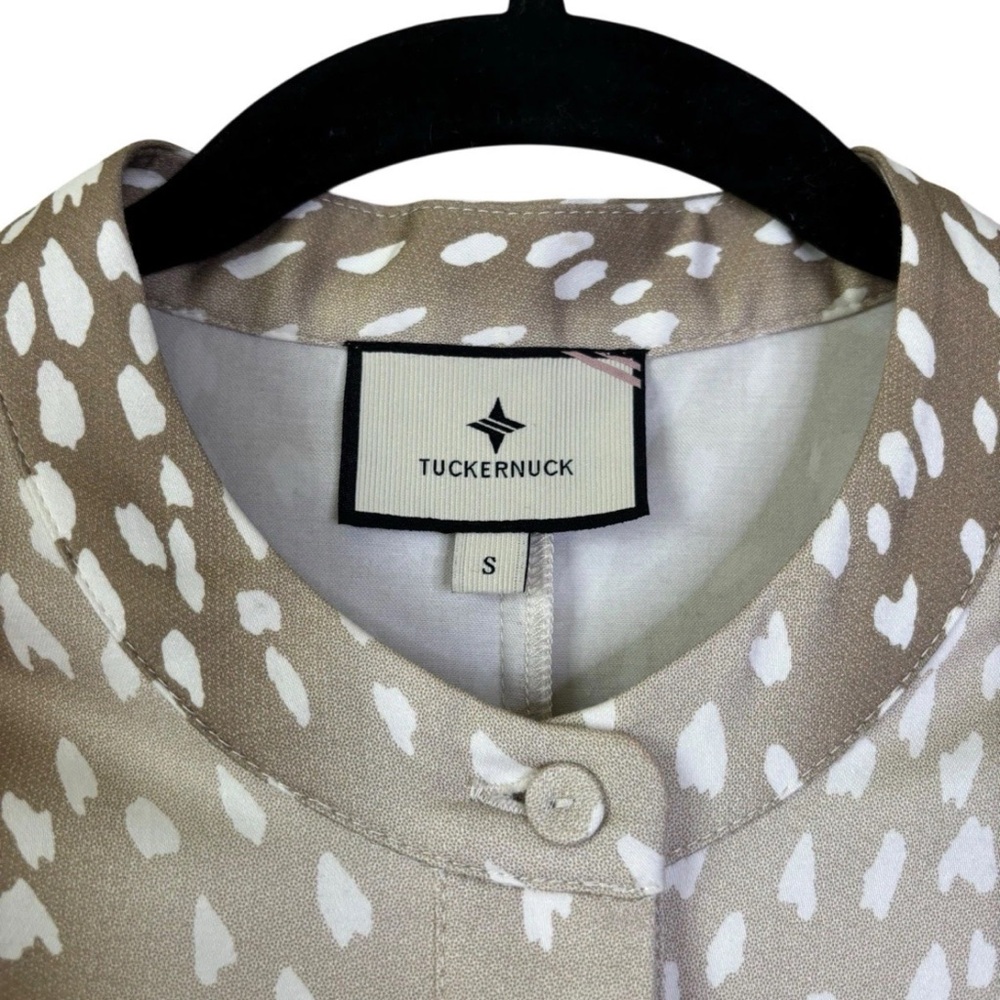 Tuckernuck Antelope Royal Shirt Dress Small S Animal Print 3/4 Sleeve Ombre - Picture 6 of 6